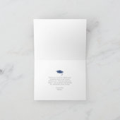 Marineblauw afstuderen gewaagd moderne eenvoudige  bedankkaart (Binnen)