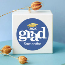 Marineblauw Afstuderen Goud Bold Modern Typografie