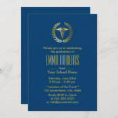 Marineblauw Afstuderen van de School voor geneesku Kaart (Voorkant / Achterkant)