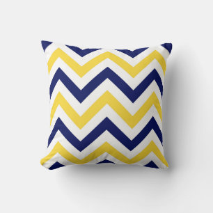 Marineblauw, Ananas, Witte grote chevron zigzagpat Kussen