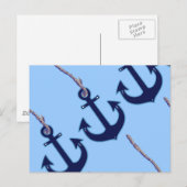 marineblauw anker briefkaart (Voorkant / Achterkant)