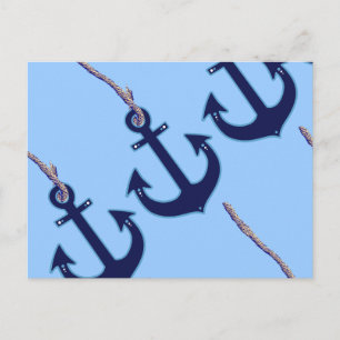 marineblauw anker briefkaart
