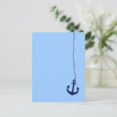 marineblauw anker briefkaart (Staand voorkant)