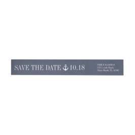 Marineblauw anker door het Zee Save the Date