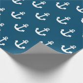 Marineblauw anker inpakpapier (Hoek)