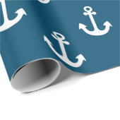 Marineblauw anker inpakpapier (Rol Hoek)