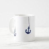 marineblauw anker koffiemok (Voorkant links)