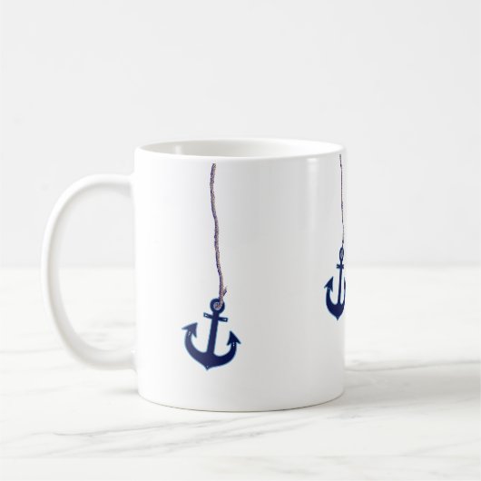 marineblauw anker koffiemok (Links)