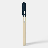 marineblauw anker met Monogram Beige Coastal Case-Mate iPhone Case (Achterkant / Links)