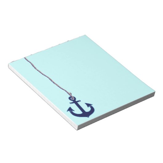 marineblauw anker notitieblok (Schuin)