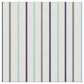 Marineblauw, Aqua, Houtskool Grijze Strepen Stof (Close Up)