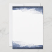 Marineblauw Aquarel Moderne Chic Bruidsdouche Kaart (Achterkant)