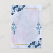 Marineblauw aquarel trouwdetails bijlage (Achterkant)