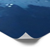 Marineblauw Aquarel Walvis Strand Kinderkamer Muur Poster (Hoek)