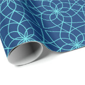 Marineblauw Arabisch Islamitische geometrische pat Cadeaupapier (Rol Hoek)