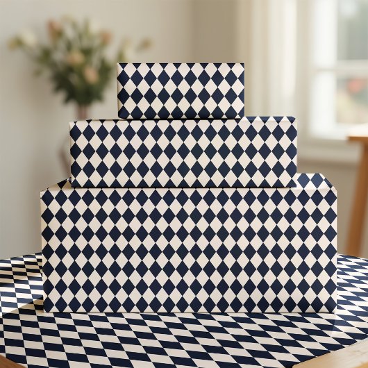 Marineblauw Argyle-cadeaupapier Cadeaupapier