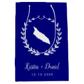 Marineblauw Aruba Kaart Bruiloft Welkom Swag Medium Cadeauzakje (Voorkant)