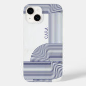 Marineblauw Bauhaus Design Case-Mate iPhone Case (Achterkant)