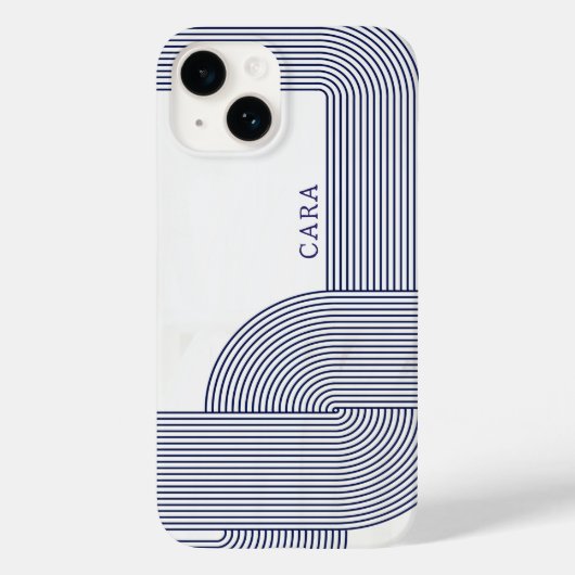 Marineblauw Bauhaus Design Case-Mate iPhone Case (Achterkant)