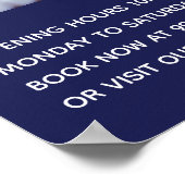 Marineblauw bedrijf logo foto welkom QR-code Poster (Hoek)