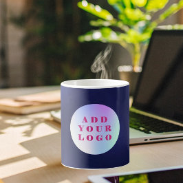 Marineblauw bedrijf logo koffiemok