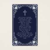  marineblauw begrafenisgebed Kaart (Achterkant)