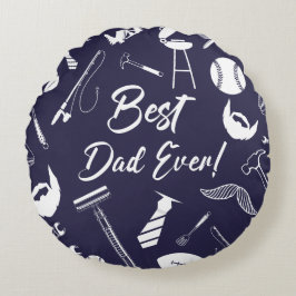 Marineblauw Beste Dag Ooit Rond Kussen