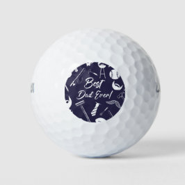 Marineblauw Beste papa ooit Golfballen