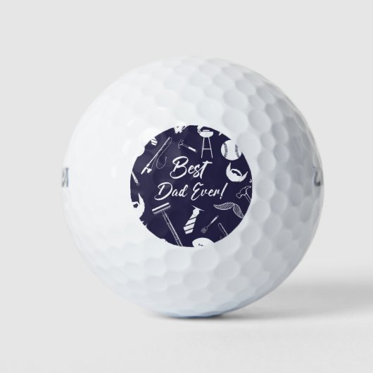 Marineblauw Beste papa ooit Golfballen (Voorkant)