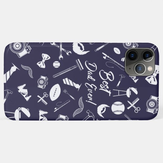 Marineblauw Beste Papa Ooit iPhone / iPad hoesje (Achterkant (horizontaal))