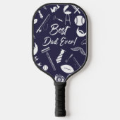 Marineblauw Beste papa ooit Pickleball Paddle (Voorkant)