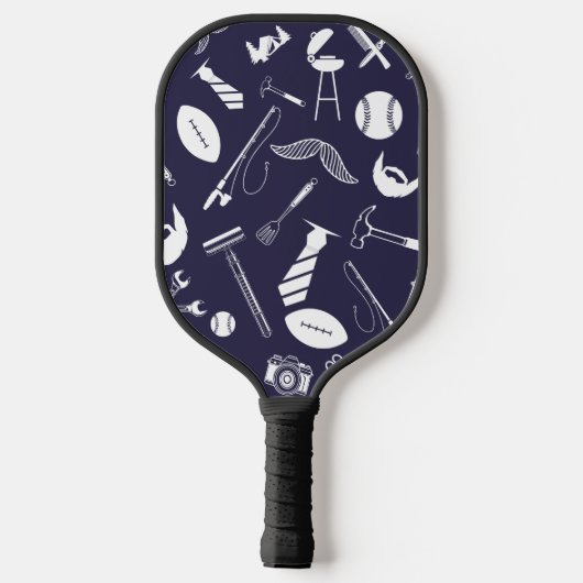 Marineblauw Beste papa ooit Pickleball Paddle (Achterkant)