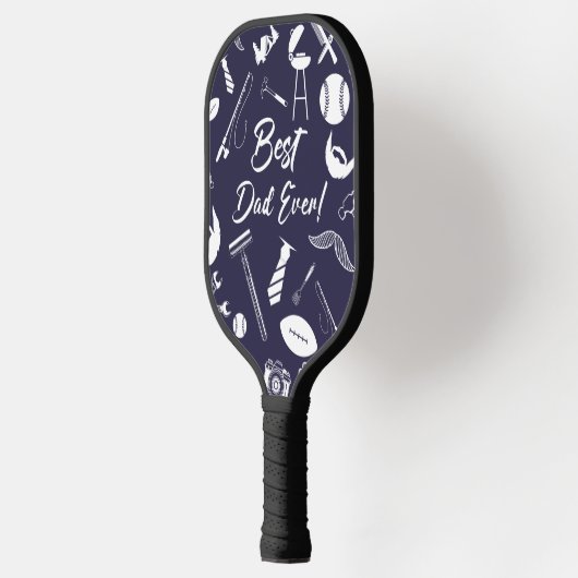 Marineblauw Beste papa ooit Pickleball Paddle (Links)