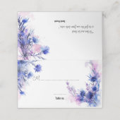 Marineblauw binnen 💙Korenbloem Reverie Plaatskaartje (Buitenkant ongevouwen)