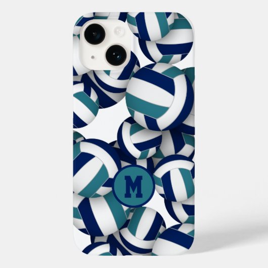 marineblauw blauwgroen meisjes volleyballen Case-Mate iPhone case (Achterkant)