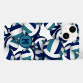 marineblauw blauwgroen meisjes volleyballen Case-Mate iPhone case (Achterkant (horizontaal))