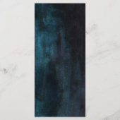 Marineblauw & Blauwgroen Waterverf & Gouden Bruilo Menu (Achterkant)