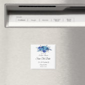 marineblauw bloem sparen de datum Magnet uitnodigi (Insitu (Vaatwasser))