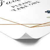 Marineblauw Bloemen gunsten teken Poster (Hoek)