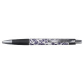 Marineblauw Bloemen Pen (Achterkant)