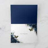 Marineblauw Bloemen Quinceañera Verjaardagsvlinder Bedankkaart (Binnen)