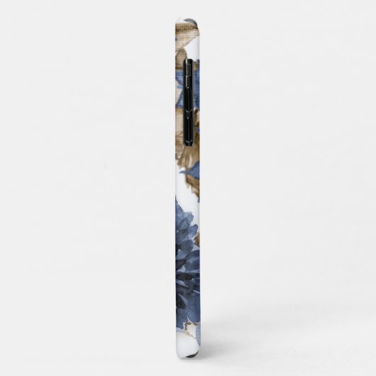 Marineblauw Bloemen Waterverf Bruin Foliage Initia Case-Mate iPhone Case (Achterkant/links)