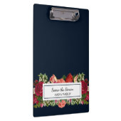 Marineblauw  bloemenblush klembord (Rechts)