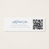 Marineblauw bloemenbruiloft QR Registry insert car Mini Visitekaartjes (Achterkant)