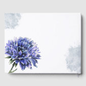 Marineblauw bloemeneenvoudige bruiloft gastenboek (Achterkant)