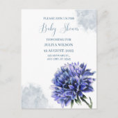 Marineblauw bloemeneenvoudige jongen baby shower briefkaart (Voorkant)