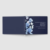 Marineblauw bloemetje in liefdevolle herinnering b gastenboek (Volledig)