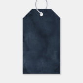 Marineblauw Bloemmotief Botanisch Cadeaulabel (Achterkant)