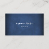 Marineblauw Blush Bourgondië Roos Bruiloft Website Visitekaartje (Achterkant)