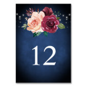 Marineblauw Blush Roze Bourgondië Roos Lichten Bru Kaart (Achterkant)